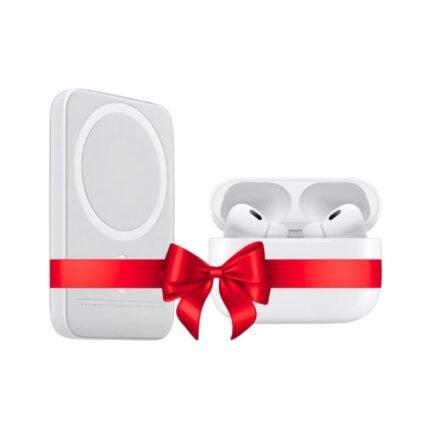 AirPro 2nd Gen and Mag PowerBank combo with red ribbon.