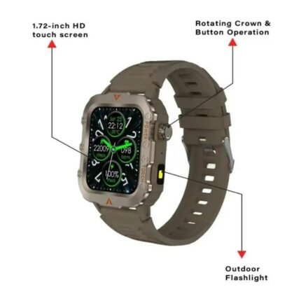 Arena Watch 1.92-inch HD screen with rotating crown and features highlighted