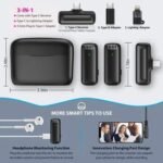 Arena Mic J13 wireless microphone set with charging case and usage features